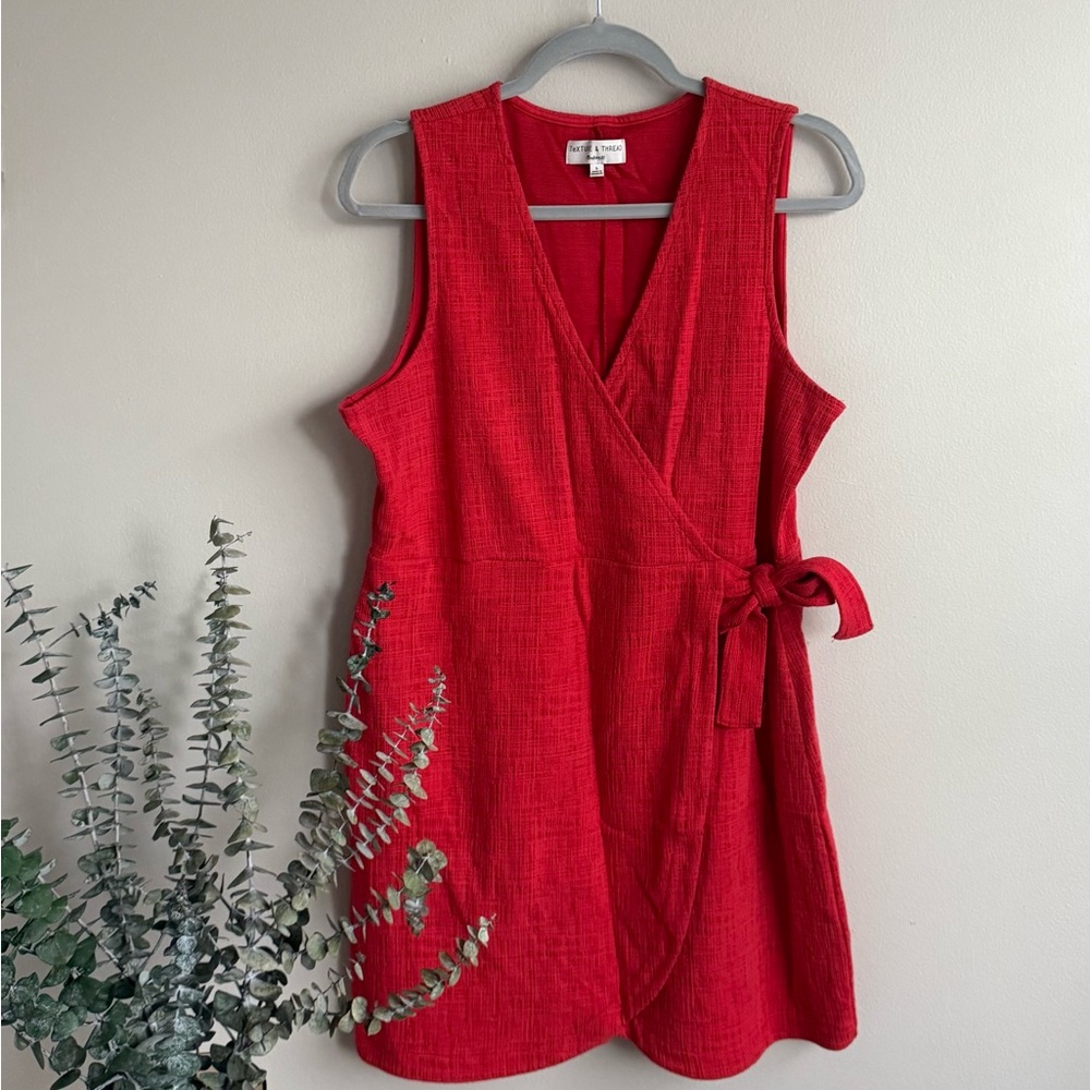 Madewell Vibrant Red Wrap Midi Dress
